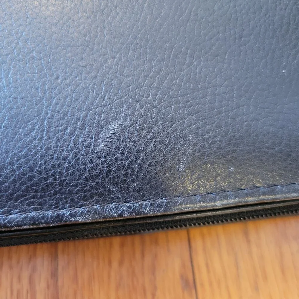 Vintage Wilsons Black Leather‎ Business Portfolio Organizer Planner Binder Strap